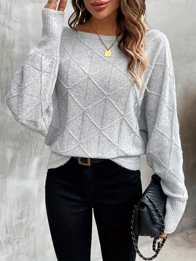 Brielle Sweater | Gebreide Trui met Diamantpatroon en Relaxte Pasvorm