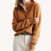 Livia dames vest – zachte gebreide cardigan met knoopsluiting