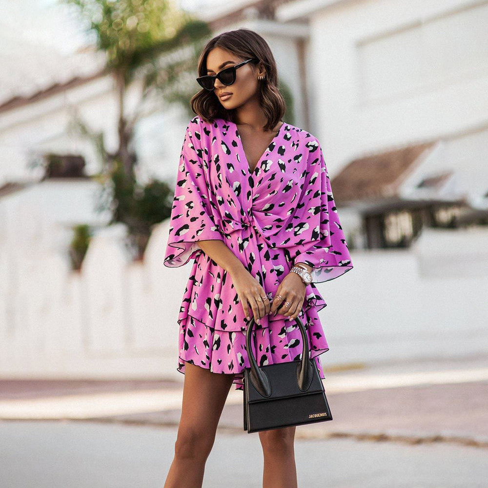 Alessa Jurk | Boho Chic Jurk van Zacht Polyester met Comfortabele Pasvorm