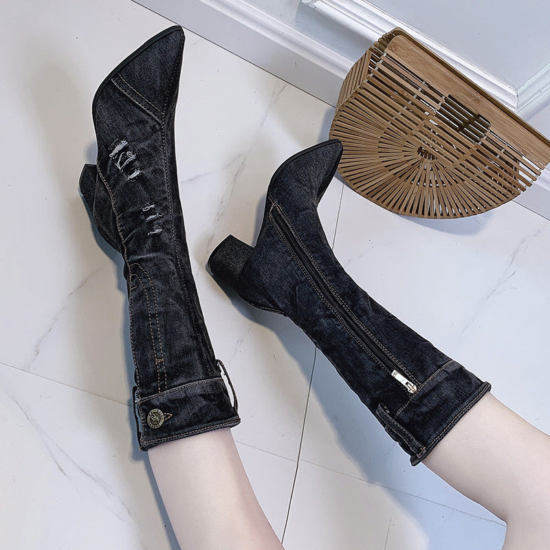 Daisy™ Denim Laarzen | Trendy Denim Statement Boots met Comfortabele Pasvorm