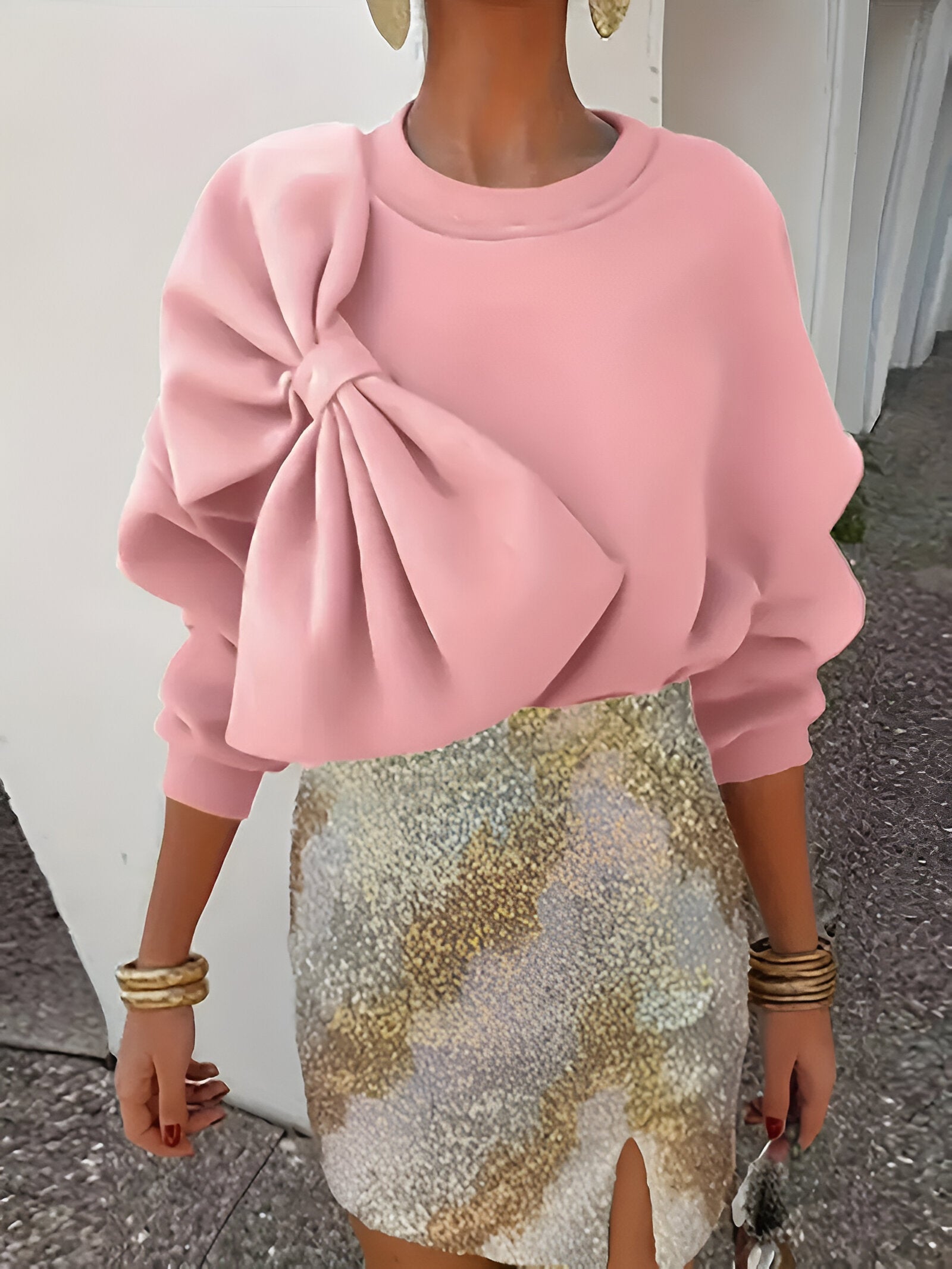 Danique Sweatshirt | Statement Sweater met Oversized Strikdetail en Comfortabele Pasvorm