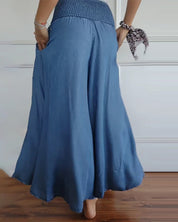 Alina Comfortabele wijde damesbroek met hoge taille | Luchtige zomerbroek