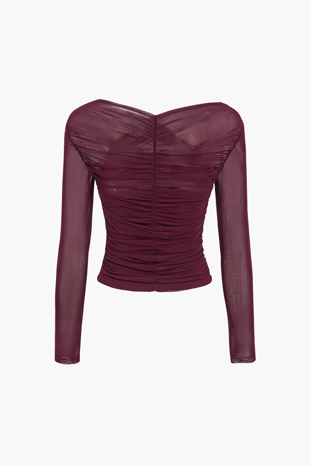 Gianna Doorzichtige mesh top dames – elegante sheer top met lange mouwen