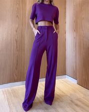 Elena Set | Tweedelig Pak met Effen Kleur, Comfortabele Pasvorm en Tijdloze Elegantie