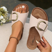 Dames Slippers Orthopedisch Gesp Kurk Zool Comfort - Zwart / Lichtroze / Khaki - Maelen