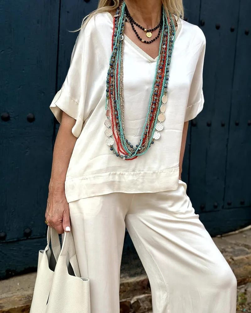 Vittoria Set | Elegante Damescombinatie van Blouse en Broek met Luxe Comfort