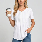 Dames T-shirt Bloemenprint Ronde Hals Losse Pasvorm Zomer - Floral Blauw / Floral Roze / Zwart - Maelen
