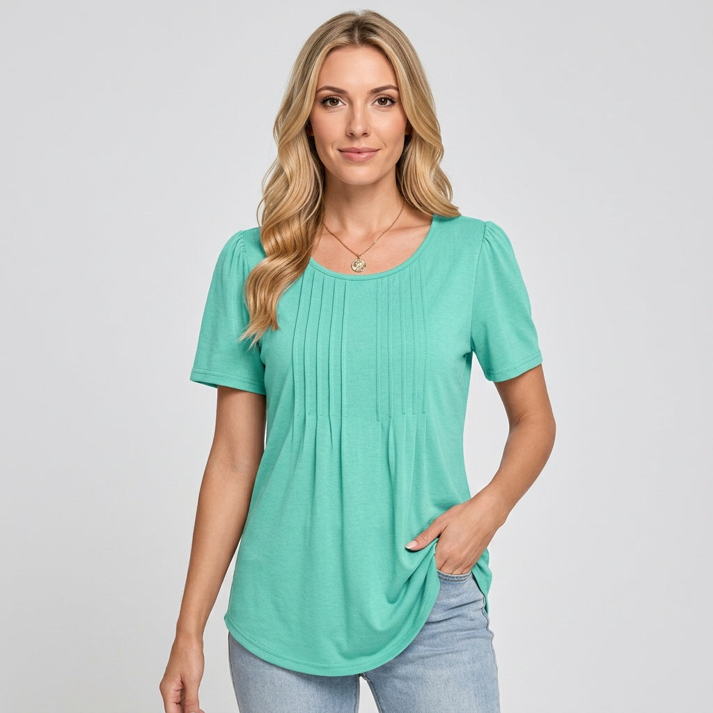 Dames T-shirt Bloemenprint Ronde Hals Losse Pasvorm Zomer - Floral Blauw / Floral Roze / Zwart - Maelen