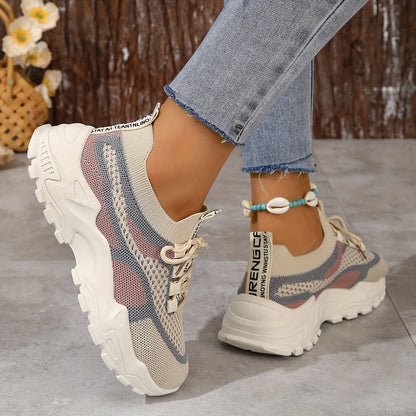 Siena Sneakers | Lichtgewicht Dames Sneakers met Ademend Mesh en Verhoogde Zool