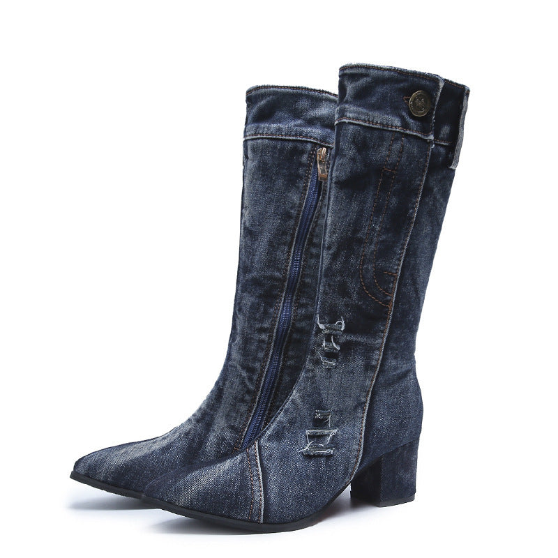 Daisy™ Denim Laarzen | Trendy Denim Statement Boots met Comfortabele Pasvorm