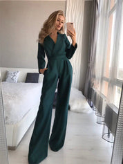 Jumpsuit Dames Lange Mouwen Slanke Pasvorm Gekleed - Groen / Rood / Zwart - Maelen