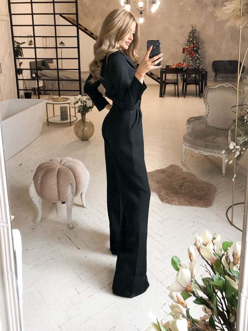 Jumpsuit Dames Lange Mouwen Slanke Pasvorm Gekleed - Groen / Rood / Zwart - Maelen