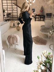 Jumpsuit Dames Lange Mouwen Slanke Pasvorm Gekleed - Groen / Rood / Zwart - Maelen