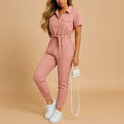 Allesia dames jumpsuit | Getailleerde one-piece met knoopsluiting | Elegante pasvorm
