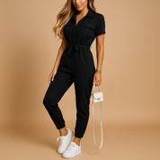 Allesia dames jumpsuit | Getailleerde one-piece met knoopsluiting | Elegante pasvorm