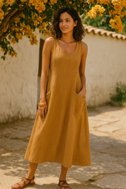 Nena Jurk | Relaxte Zomerjurk met Volumineuze Pasvorm en Zakken