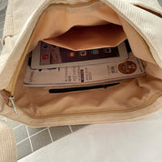 Emma Schoudertas | Corduroy Schooltas voor Dames met Laptopvak en Verstelbare Riem