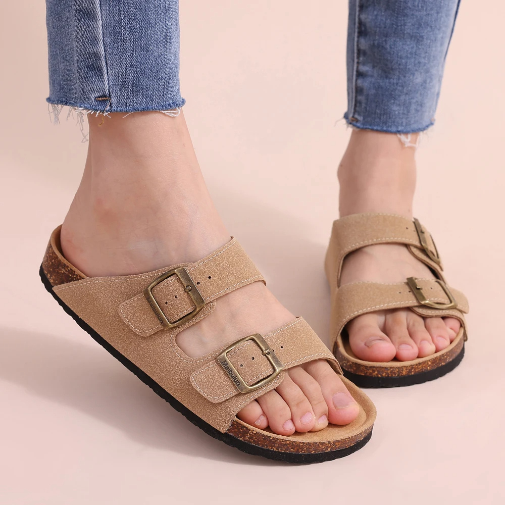 Renzo Sandalen | Orthopedische Unisex Slippers met Verstelbare Gespen en Kurken Voetbed