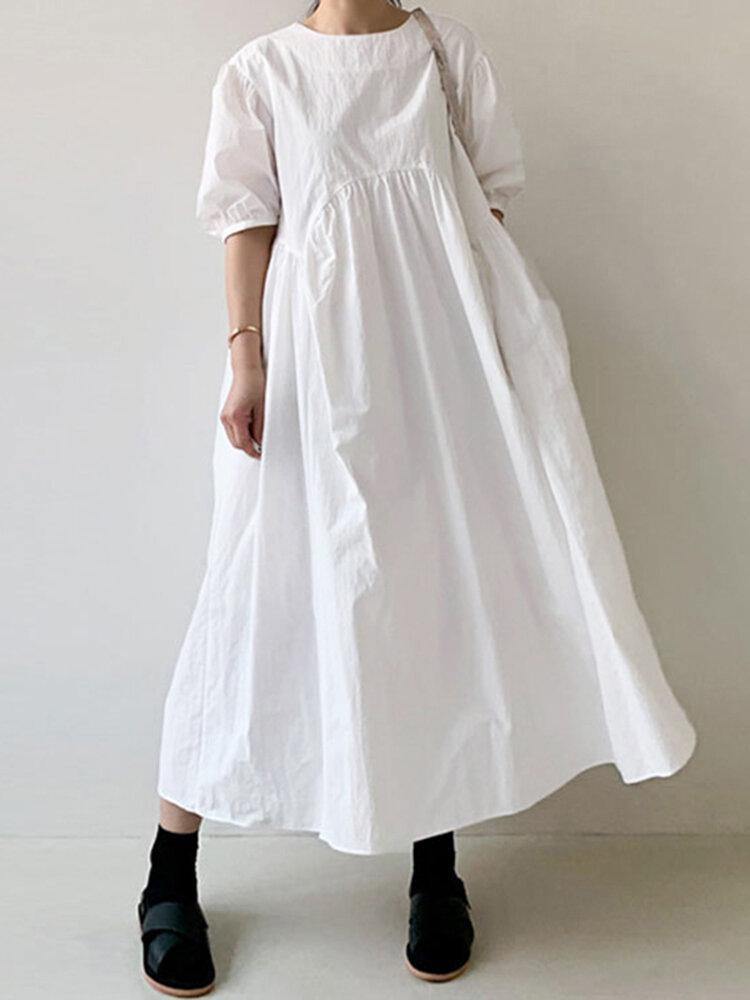 Alia | Losse jurk met pofmouwen