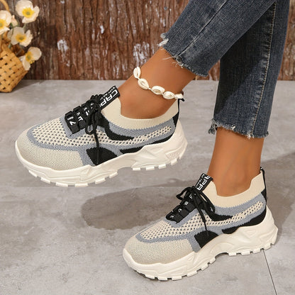Siena Sneakers | Lichtgewicht Dames Sneakers met Ademend Mesh en Verhoogde Zool