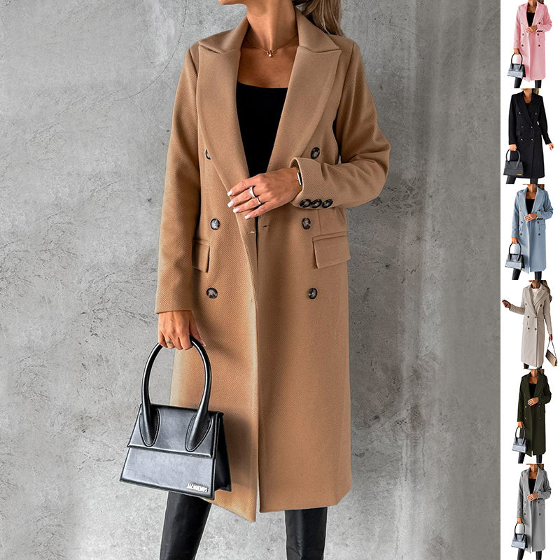 Aeris™ Winter Trenchcoat | Warme Damesjas met Reverskraag in Klassiek Design