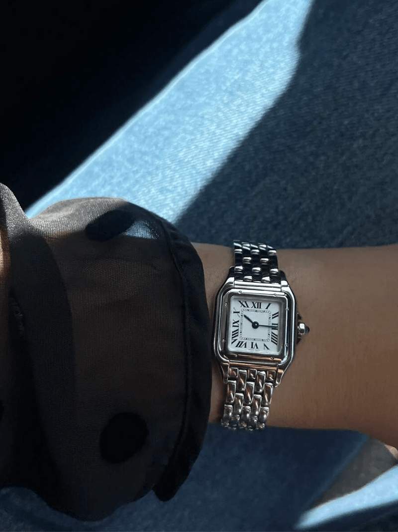 Dames Horloge Vierkante Kast Guilloche Wijzerplaat Romeinse Cijfers - Goud / Zilver - Maelen