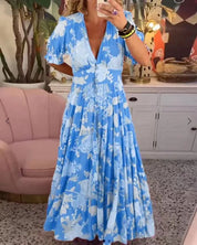 Ahvi Jurk | Elegante Lange Jurk met V-Hals en Tijdloos Ontwerp