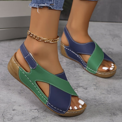 Allegra Sandalen | Tweekleurige Dames Sandalen met Zachte Bandjes en Ondersteunende Zool