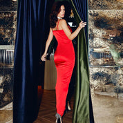 Aurora Avondjurk | Maxi-jurk met Diepe Halslijn, Hoge Split en Elegante Pasvorm