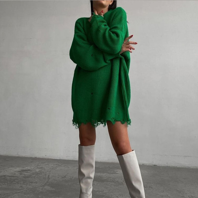 Brienne Sweater | Oversized Trui met Gescheurde Details en Streetwear Look