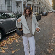 Arianna Witte teddy winterjas dames – oversized jas met kraag en zachte stof