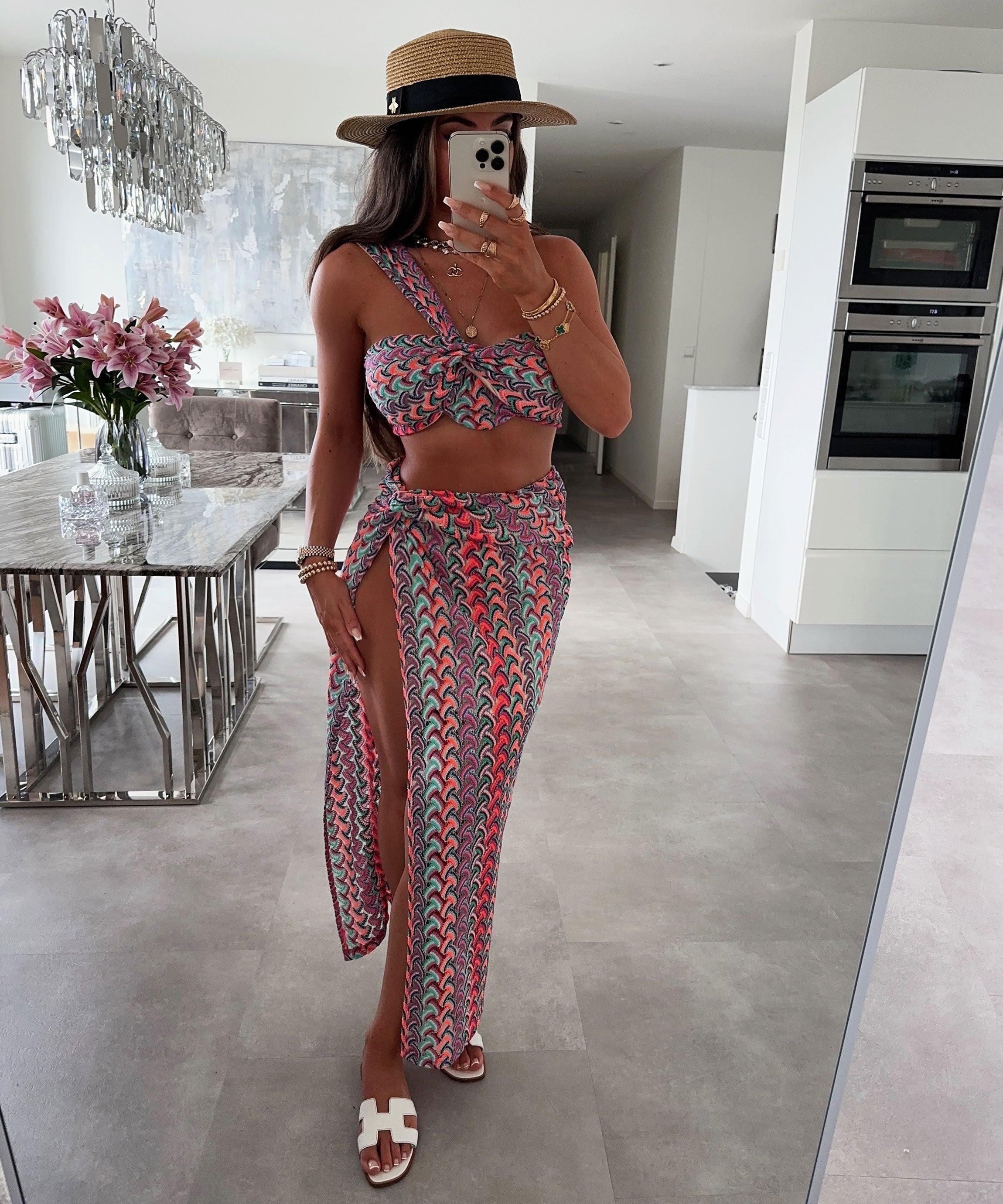 Adela Set | Zomerse Dames Set met Bandeau Top en Rok met Split