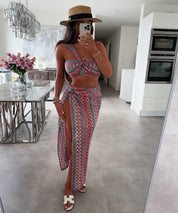 Luna Set | Zomerse Set met Bandeau Top en Rok met Split voor Dames