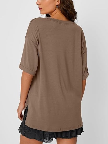 Ewa T-Shirt | Oversized Casual V-Hals Shirt met Luchtige Pasvorm voor Dames