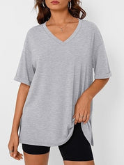 Ewa T-Shirt | Oversized Casual V-Hals Shirt met Luchtige Pasvorm voor Dames
