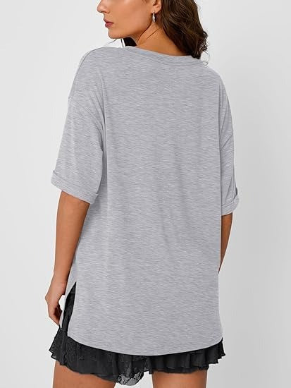 Ewa T-Shirt | Oversized Casual V-Hals Shirt met Luchtige Pasvorm voor Dames