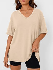 Ewa T-Shirt | Oversized Casual V-Hals Shirt met Luchtige Pasvorm voor Dames