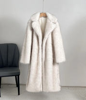 Valentina Faux Fur Coat | Oversized Lange Damesjas met Luxe Pluche Textuur