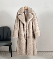 Valentina Faux Fur Coat | Oversized Lange Damesjas met Luxe Pluche Textuur