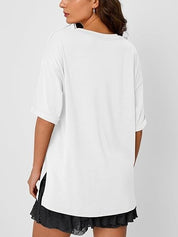 Ewa T-Shirt | Oversized Casual V-Hals Shirt met Luchtige Pasvorm voor Dames