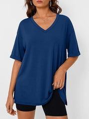 Ewa T-Shirt | Oversized Casual V-Hals Shirt met Luchtige Pasvorm voor Dames