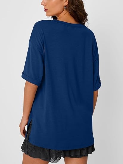 Ewa T-Shirt | Oversized Casual V-Hals Shirt met Luchtige Pasvorm voor Dames