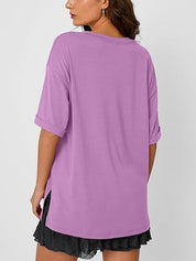 Ewa T-Shirt | Oversized Casual V-Hals Shirt met Luchtige Pasvorm voor Dames