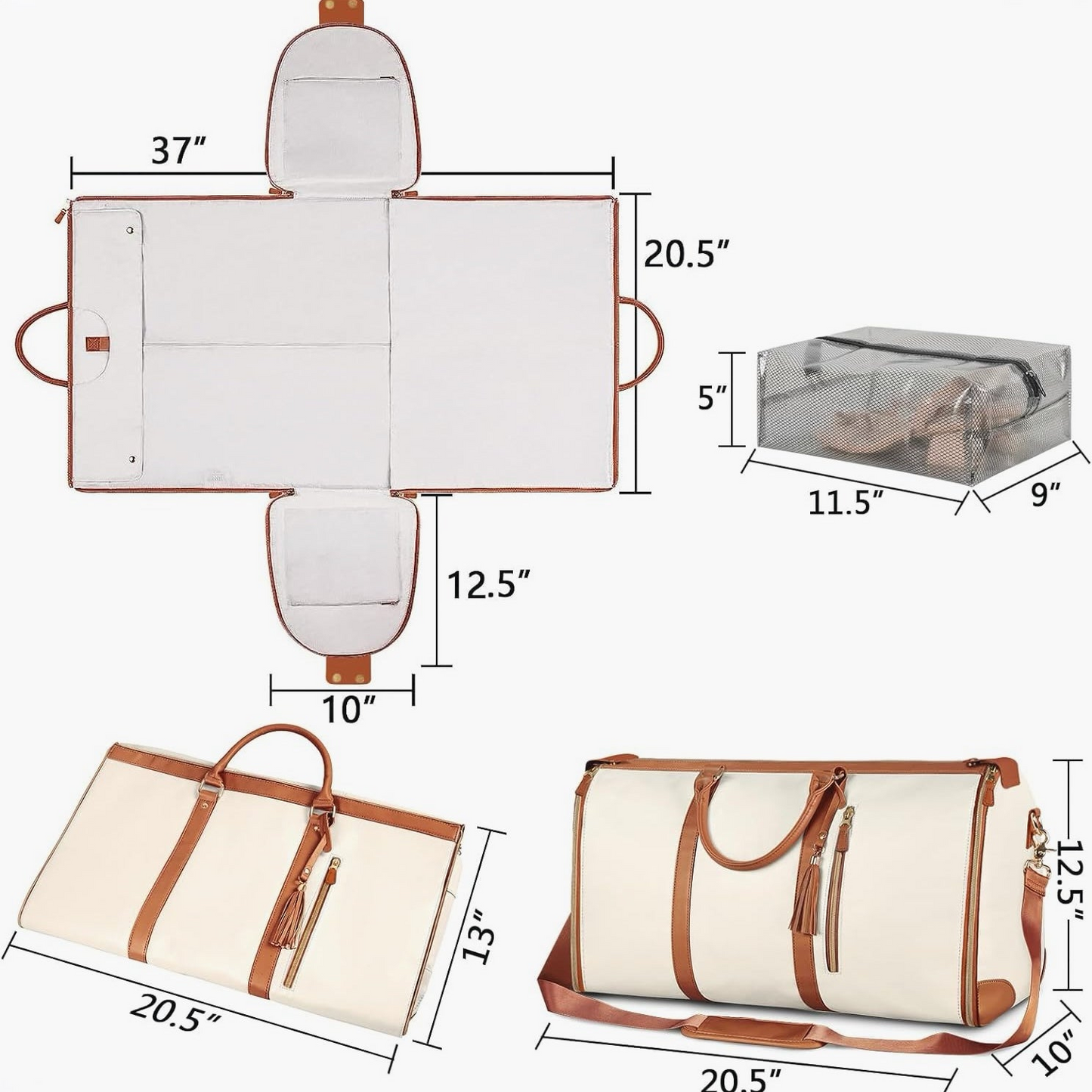 JetSet Reistas | Ruime en Waterbestendige Reistas met Schoenenzak en Verstelbare Schouderband, Perfect voor Kleding en Reisessentials