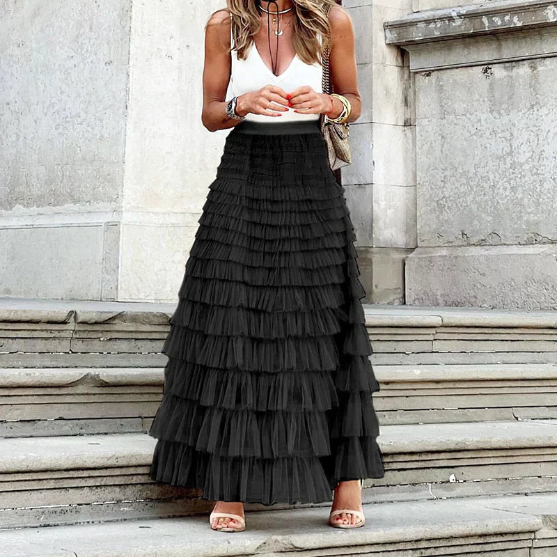 Tule Maxi Rok Dames met Elastische Tailleband - Valentina Beretti
