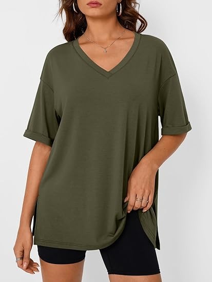 Ewa T-Shirt | Oversized Casual V-Hals Shirt met Luchtige Pasvorm voor Dames