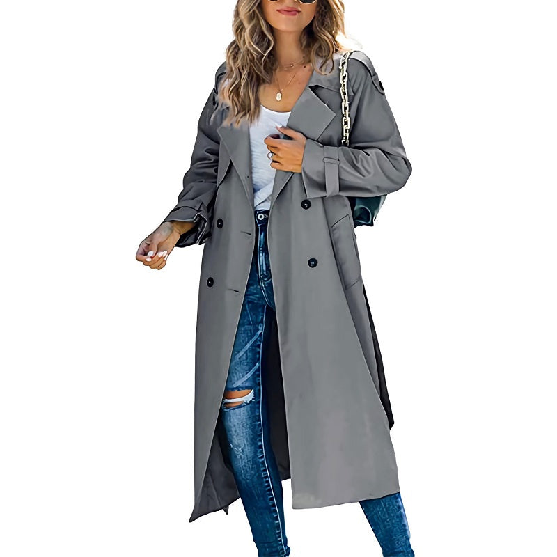 Giulia Trenchcoat | Lange Dames Trenchcoat met Tijdloos Design en Elegante Pasvorm
