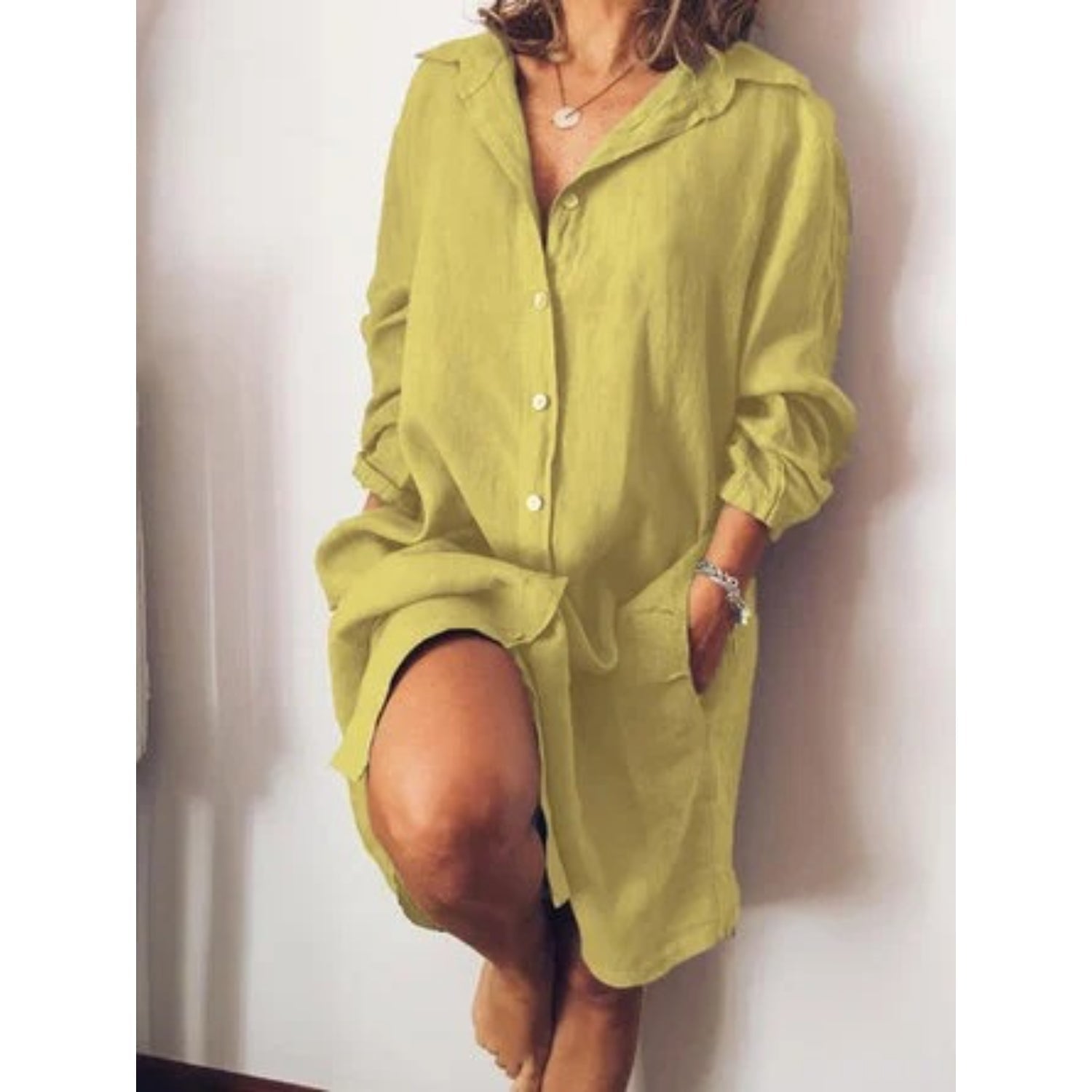 Marlene Blouse | Dames Linnen Blouse met Elegante Lange Snit en Verzorgde Look