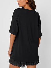 Ewa T-Shirt | Oversized Casual V-Hals Shirt met Luchtige Pasvorm voor Dames