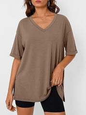 Ewa T-Shirt | Oversized Casual V-Hals Shirt met Luchtige Pasvorm voor Dames